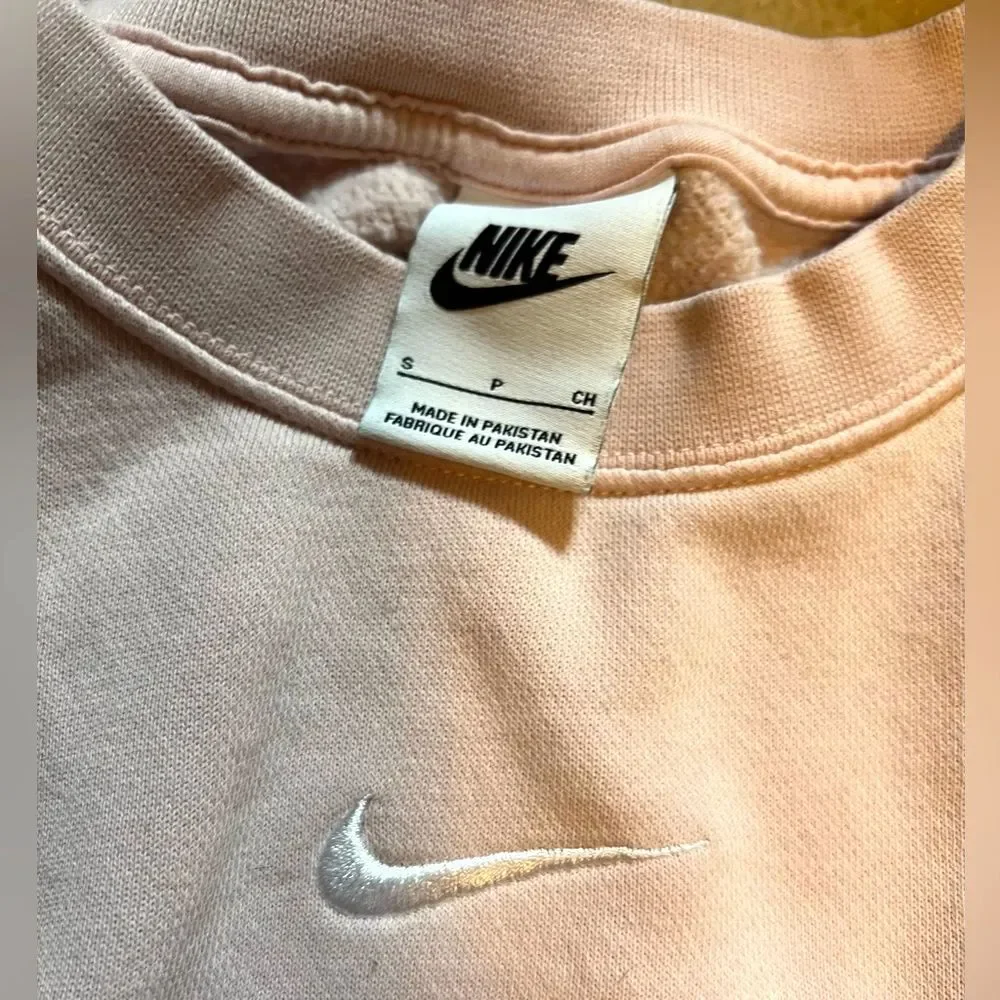 Nike Phoenix Fleece Oversized Crewneck Sweatshirt Light Pink Size S